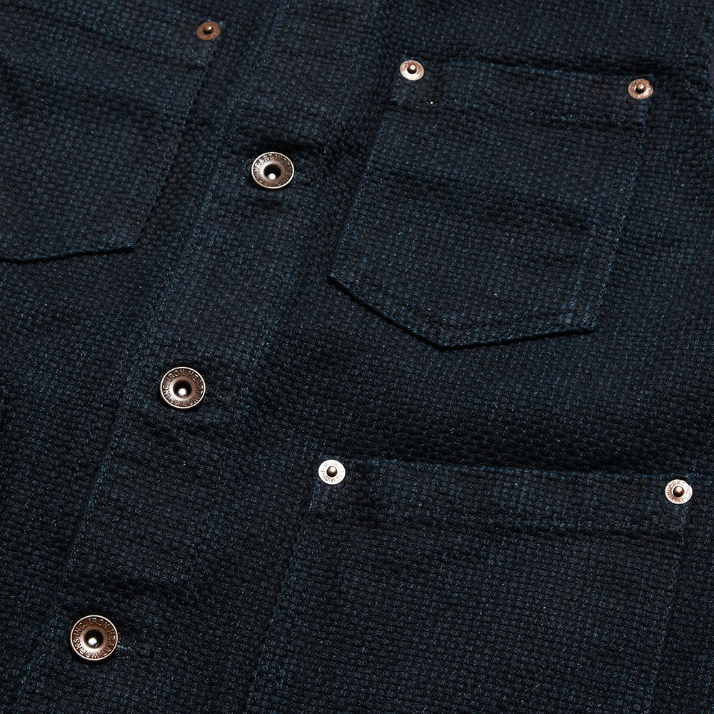 IRON HEART - 14oz INDIGO DOBBY WORK VEST - IHV-50