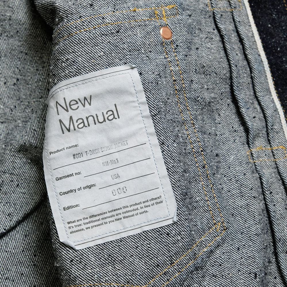 New Manual - #001 T-BACK DENIM JACKET ONE-WASHED - JK-YY-0001