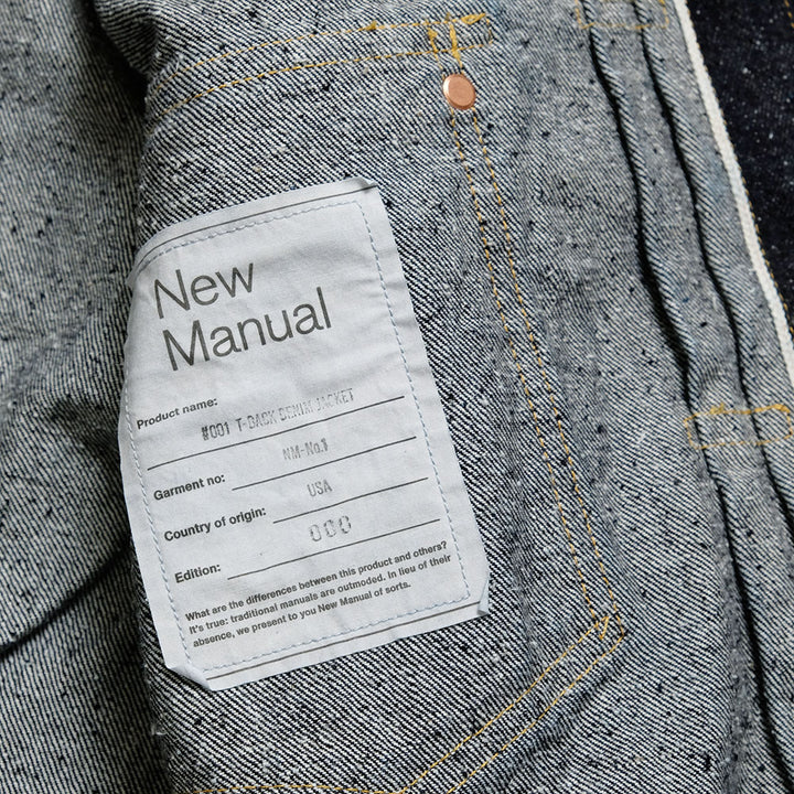 New Manual - #001 T-BACK DENIM JACKET ONE-WASHED - JK-YY-0001