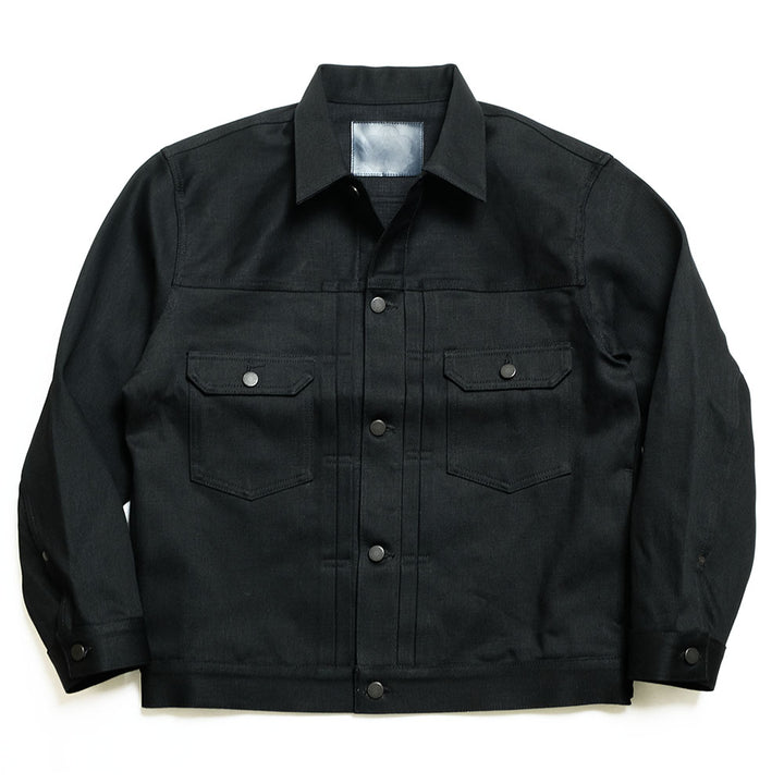 MOMOTARO JEANS - #002 STANDARD DENIM JACKET 14.7oz BLACK - MMGJ1002