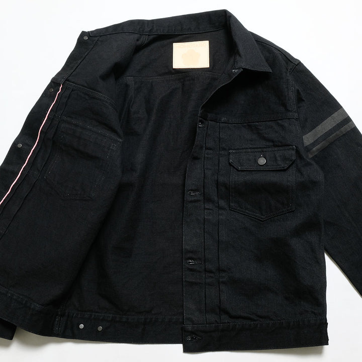 MOMOTARO JEANS - #002 CLASSIC DENIM JACKET 15.7oz BLACK -MMGJ1102