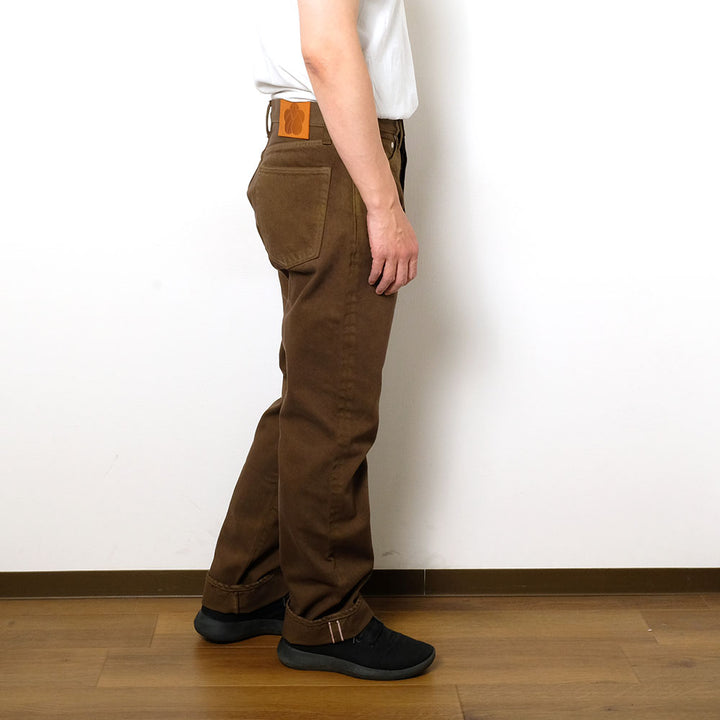 MOMOTARO JEANS - #100 STRAIGHT - BOTANICAL DYED - MOSS - MMJZ6403