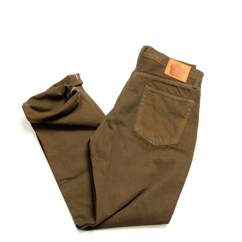 MOMOTARO JEANS - #100 STRAIGHT - BOTANICAL DYED - MOSS - MMJZ6403