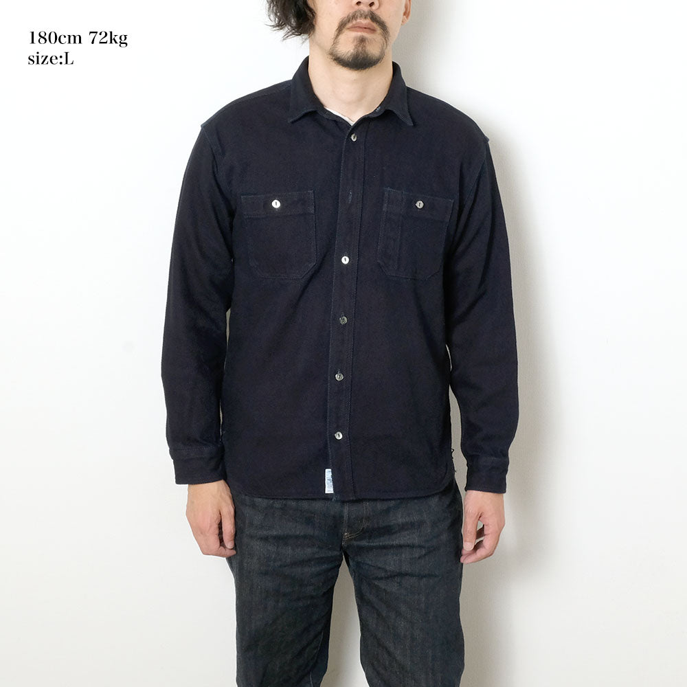 MOMOTARO JEANS - HEAVY INDIGO DOBBY SHIRT - MXLS1036