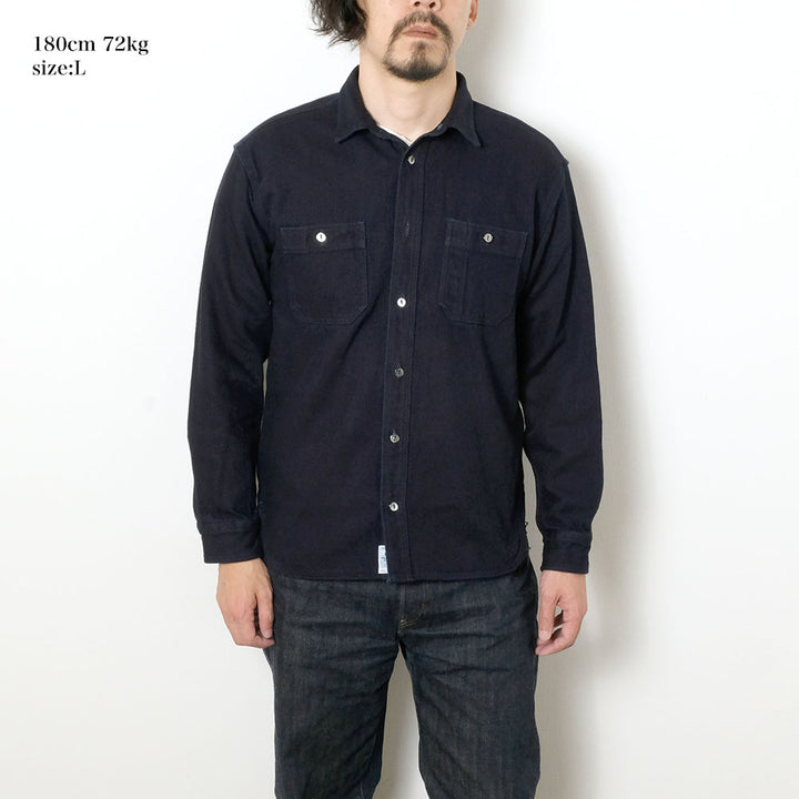 MOMOTARO JEANS - HEAVY INDIGO DOBBY SHIRT - MXLS1036