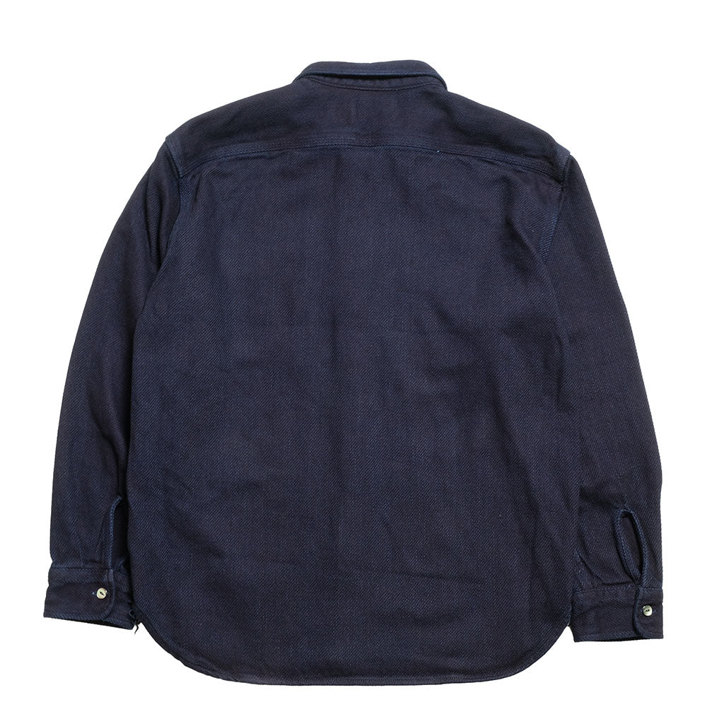 MOMOTARO JEANS - TRIPLE STITCH L/S DOBBY SHIRT - INDIGO - MXLS1036