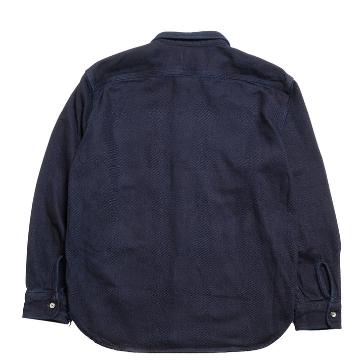 MOMOTARO JEANS - TRIPLE STITCH L/S DOBBY SHIRT - INDIGO - MXLS1036