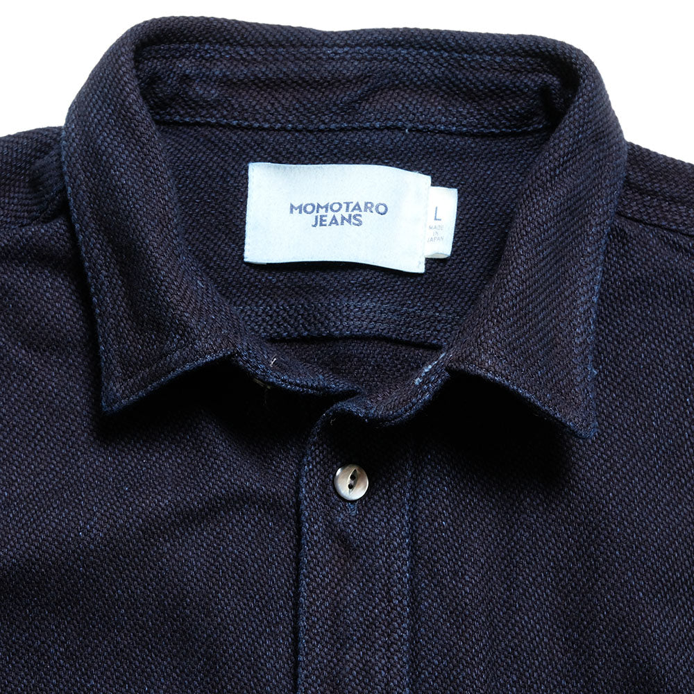 MOMOTARO JEANS - HEAVY INDIGO DOBBY SHIRT - MXLS1036