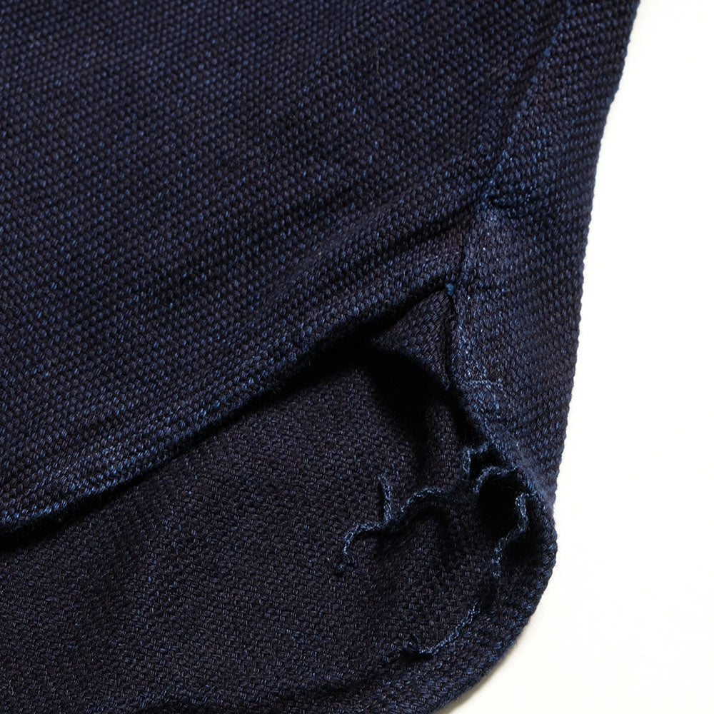 MOMOTARO JEANS - TRIPLE STITCH L/S DOBBY SHIRT - INDIGO - MXLS1036
