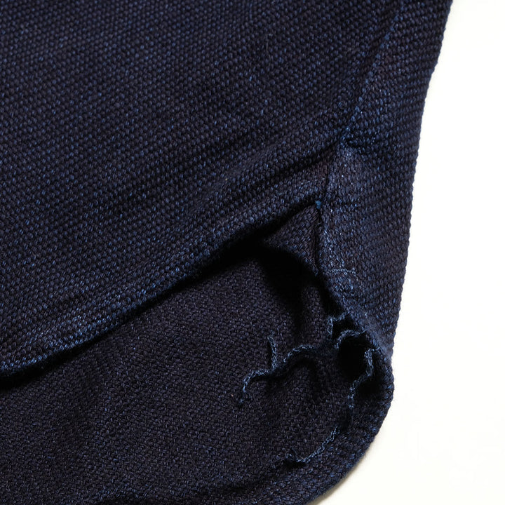 MOMOTARO JEANS - TRIPLE STITCH L/S DOBBY SHIRT - INDIGO - MXLS1036