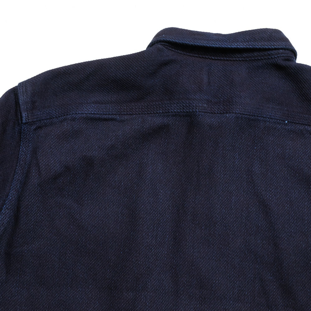MOMOTARO JEANS - TRIPLE STITCH L/S DOBBY SHIRT - INDIGO - MXLS1036