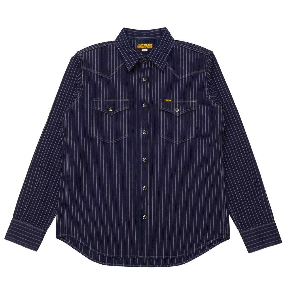 IRON HEART - 8.5oz Herringbone Stripe Western Shirt - IHSH-424