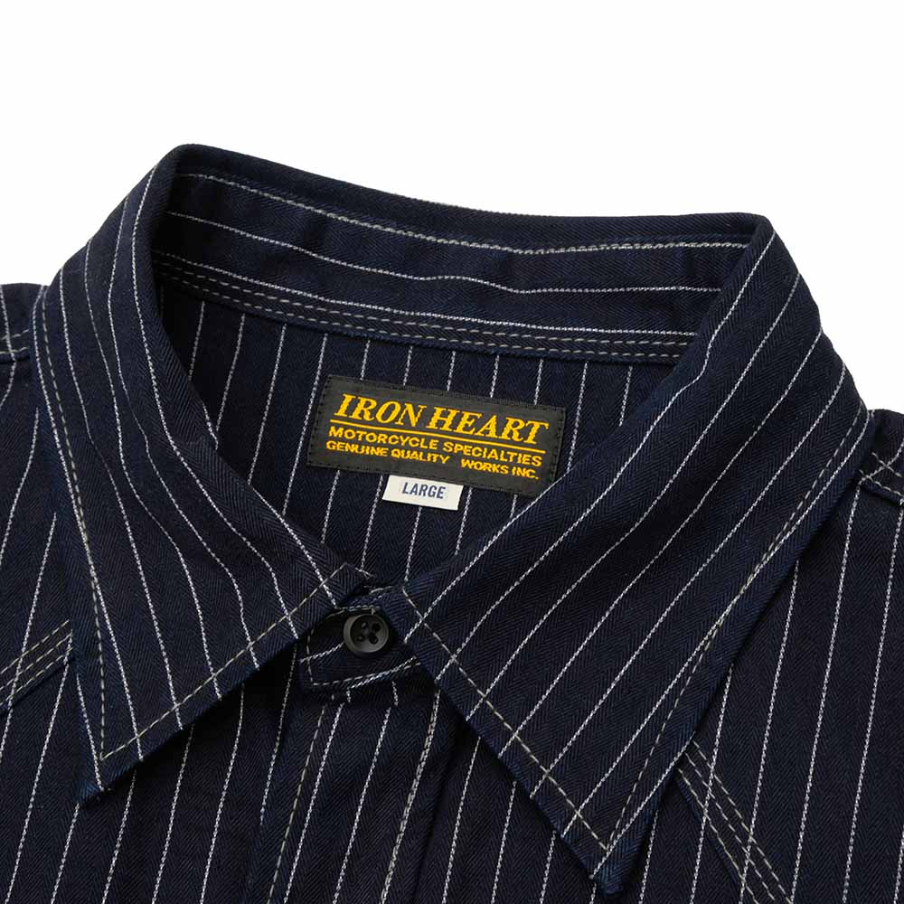 IRON HEART - 8.5oz Herringbone Stripe Western Shirt - IHSH-424