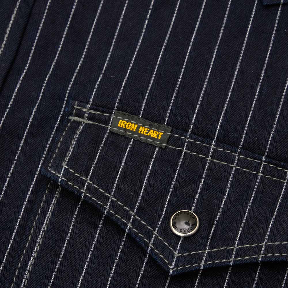 IRON HEART - 8.5oz Herringbone Stripe Western Shirt - IHSH-424