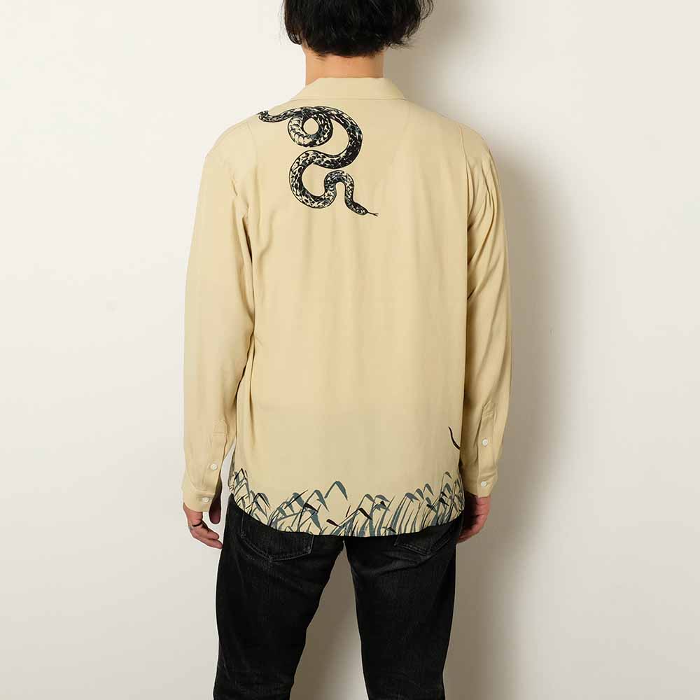 OLD JOE BRAND - ORIGINAL PRINTED OPEN COLLAR SHIRTS “Hebi” Long-sleeve - 251OJ-SH25