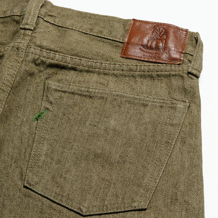 Pure Blue Japan - 14oz Olive Selvedge Denim - Slim-Straight - OL-14OZ-005