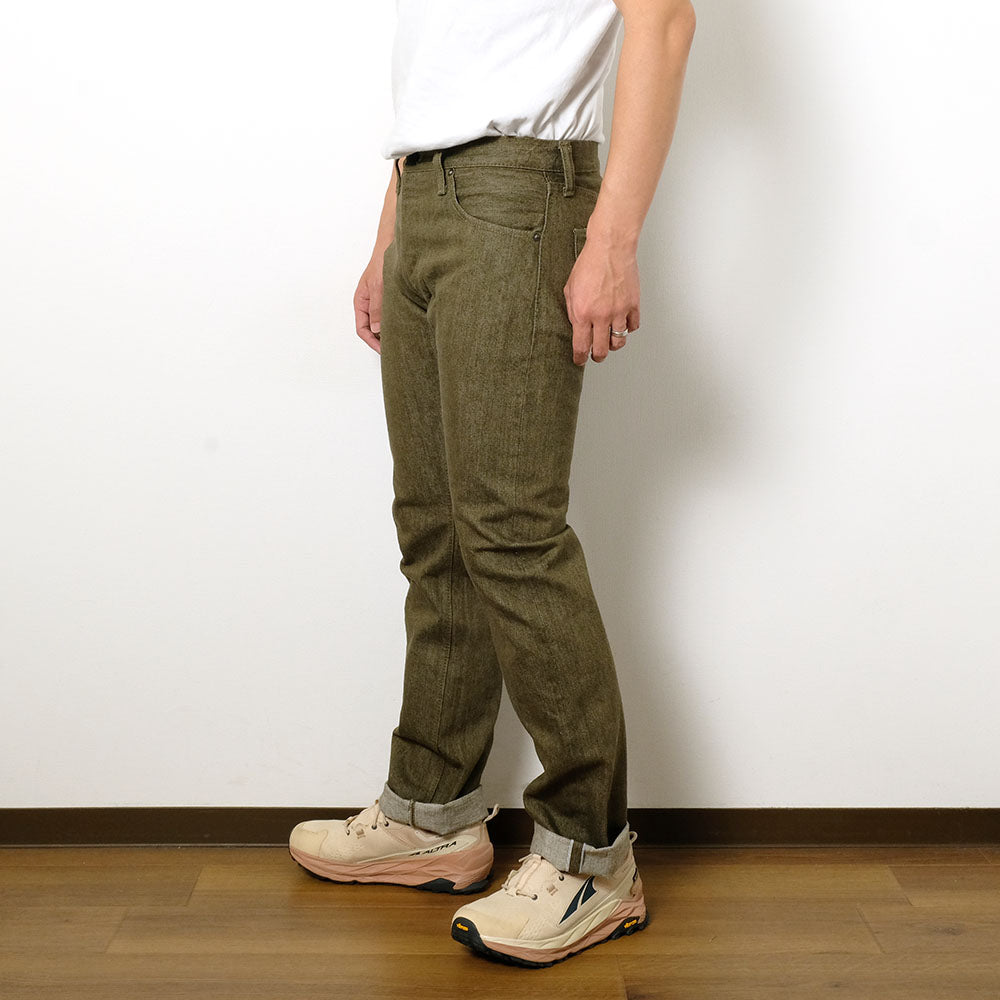 Pure Blue Japan - 14oz Olive Selvedge Denim - Slim-Straight - OL-14OZ-005