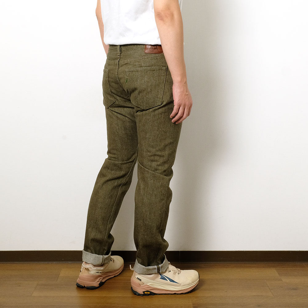 Pure Blue Japan - 14oz Olive Selvedge Denim - Slim-Straight - OL-14OZ-005