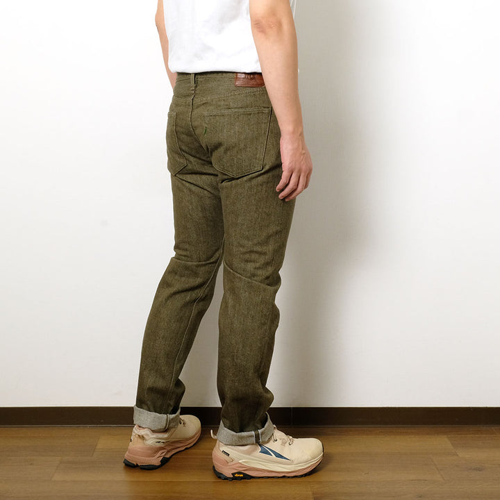 Pure Blue Japan - 14oz Olive Selvedge Denim - Slim-Straight - OL-14OZ-005
