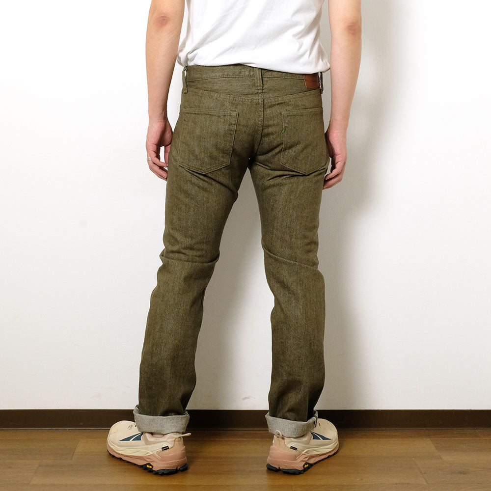 Pure Blue Japan - 14oz Olive Selvedge Denim - Slim-Straight - OL-14OZ-005