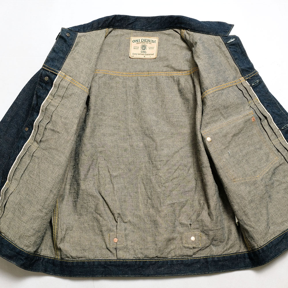 ONI DENIM - 15oz Ishikawa-dai Denim - 1st Type Denim Jacket Long - ONI-01507LIS