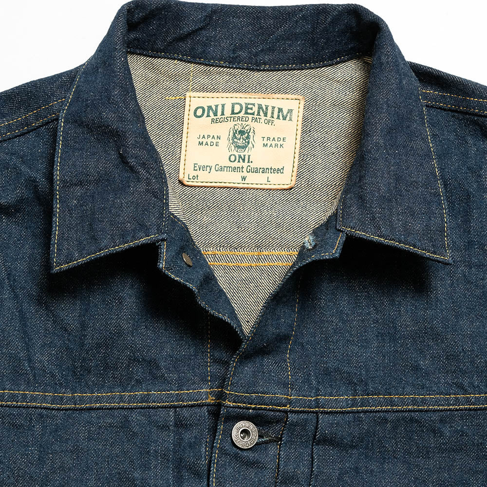 ONI DENIM - 15oz Ishikawa-dai Denim - 1st Type Denim Jacket Long - ONI-01507LIS