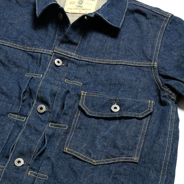 ONI DENIM - 15oz Ishikawa-dai Denim - 1st Type Denim Jacket Long - ONI-01507LIS