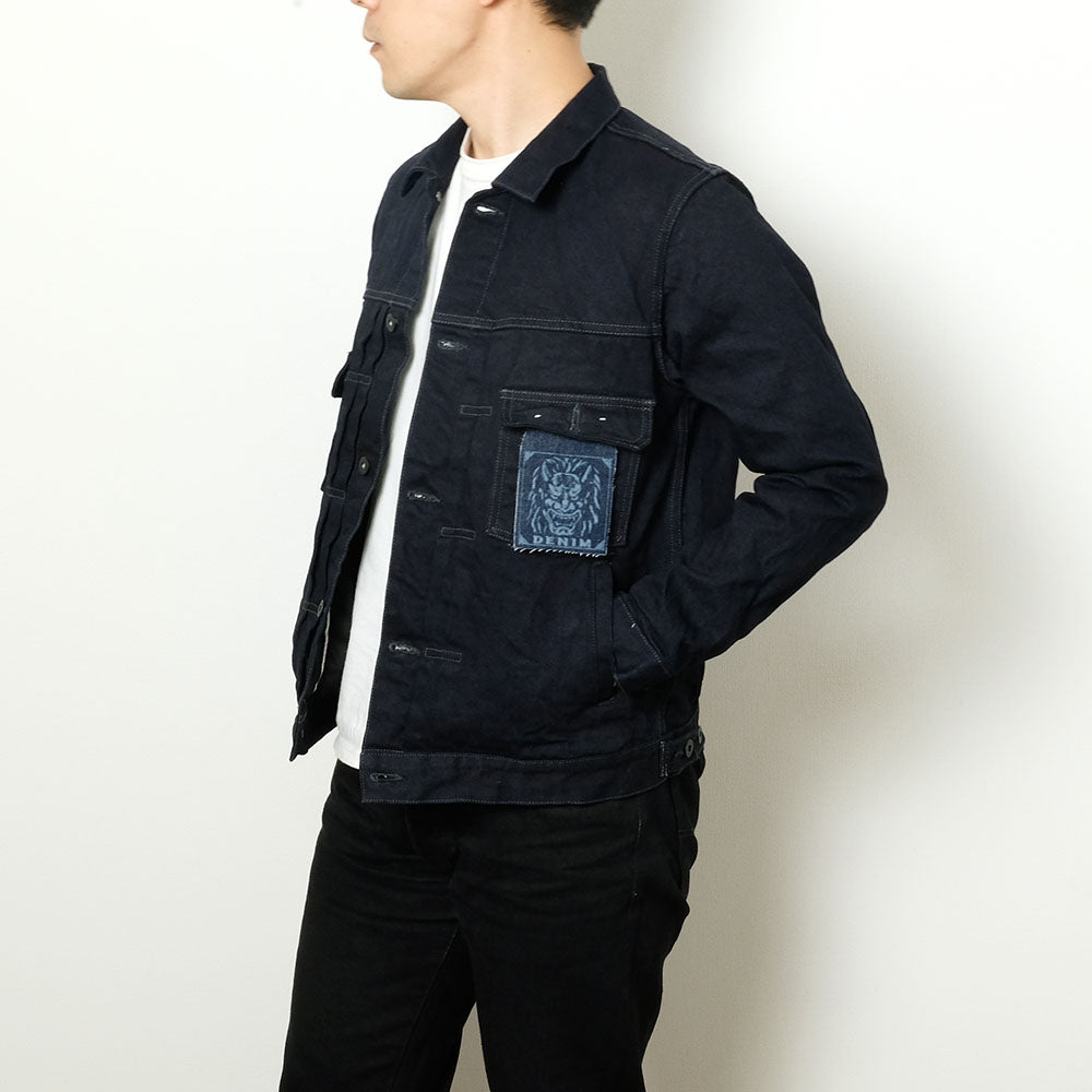ONI DENIM - 14oz Indigo x Black ONI Denim - 青鬼 - 2nd Type Denim Jacket - ONI-02516P14