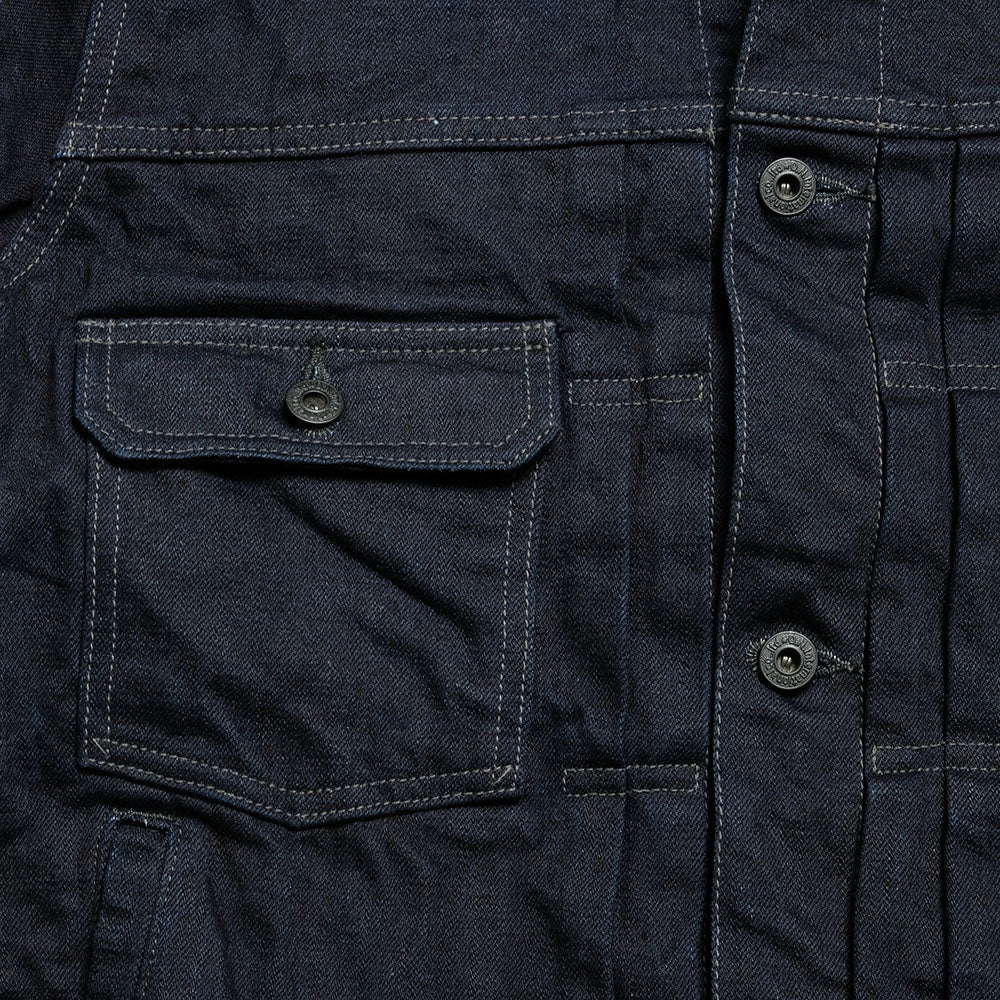 ONI DENIM - 14oz Indigo x Black ONI Denim - 青鬼 - 2nd Type Denim Jacket - ONI-02516P14