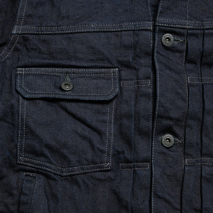 ONI DENIM - 14oz Indigo x Black ONI Denim - 青鬼 - 2nd Type Denim Jacket - ONI-02516P14