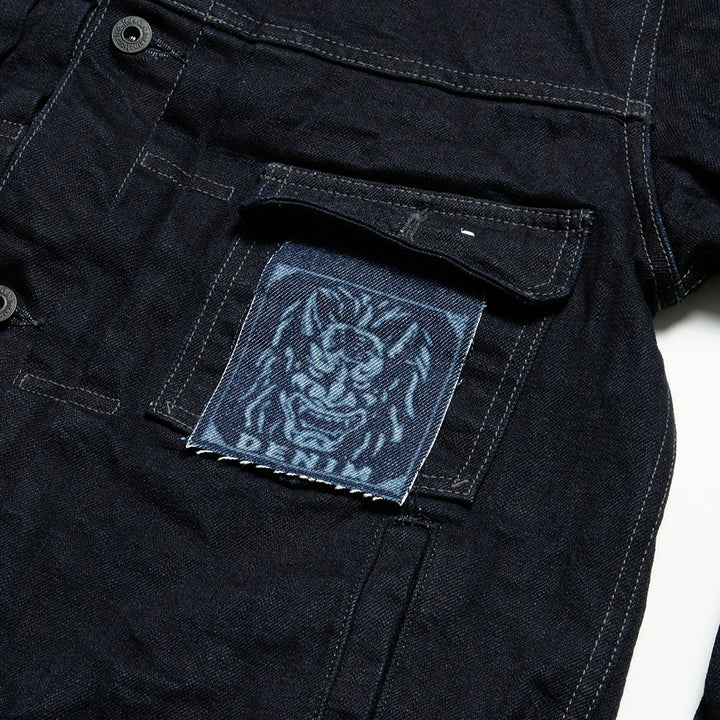 ONI DENIM - 14oz Indigo x Black ONI Denim - 青鬼 - 2nd Type Denim Jacket - ONI-02516P14
