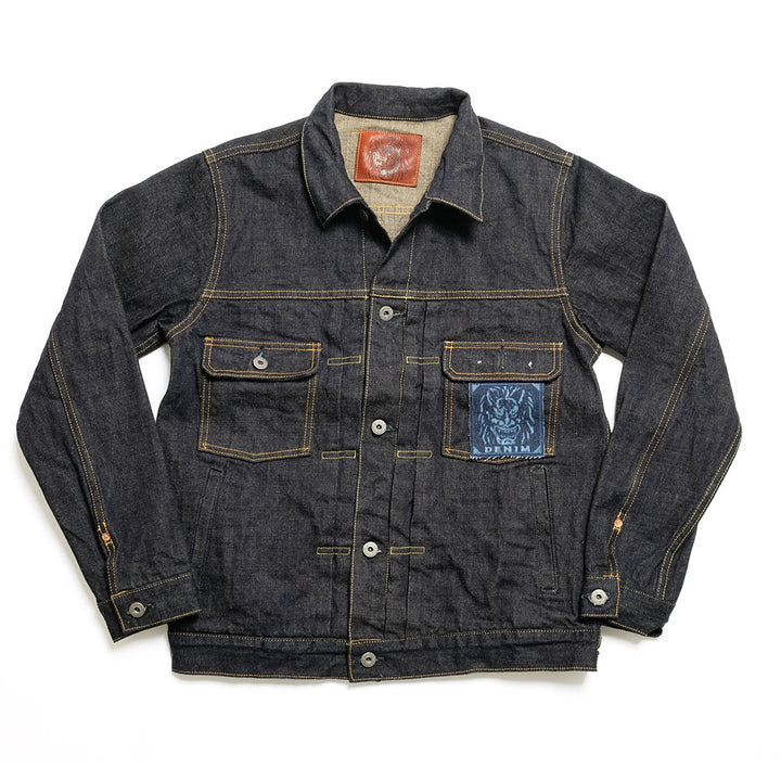 ONI DENIM - 14oz Indigo x Beige ONI Denim - 青鬼 - 2nd Type Denim Jacket - ONI-02516P14