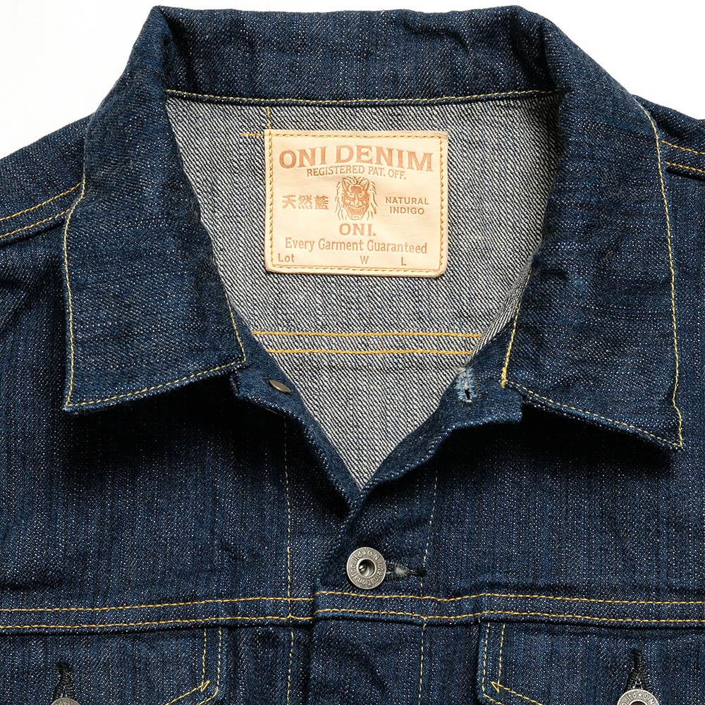 ONI DENIM - 16oz Natural Indigo - 鬼極 (ONI KIWAMI) - 3rd Type Denim Jacket - ONI-02527KI