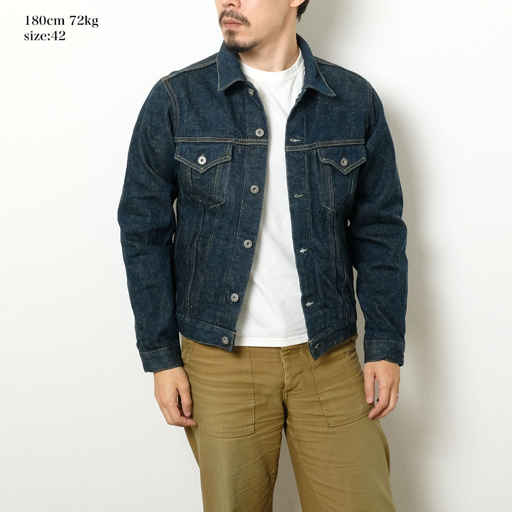 ONI DENIM - 20oz Secret Denim 歌舞伎耳 (緯糸ベージュ) - 3rd Type Denim Jacket - ONI-02527ZPKA-BEG