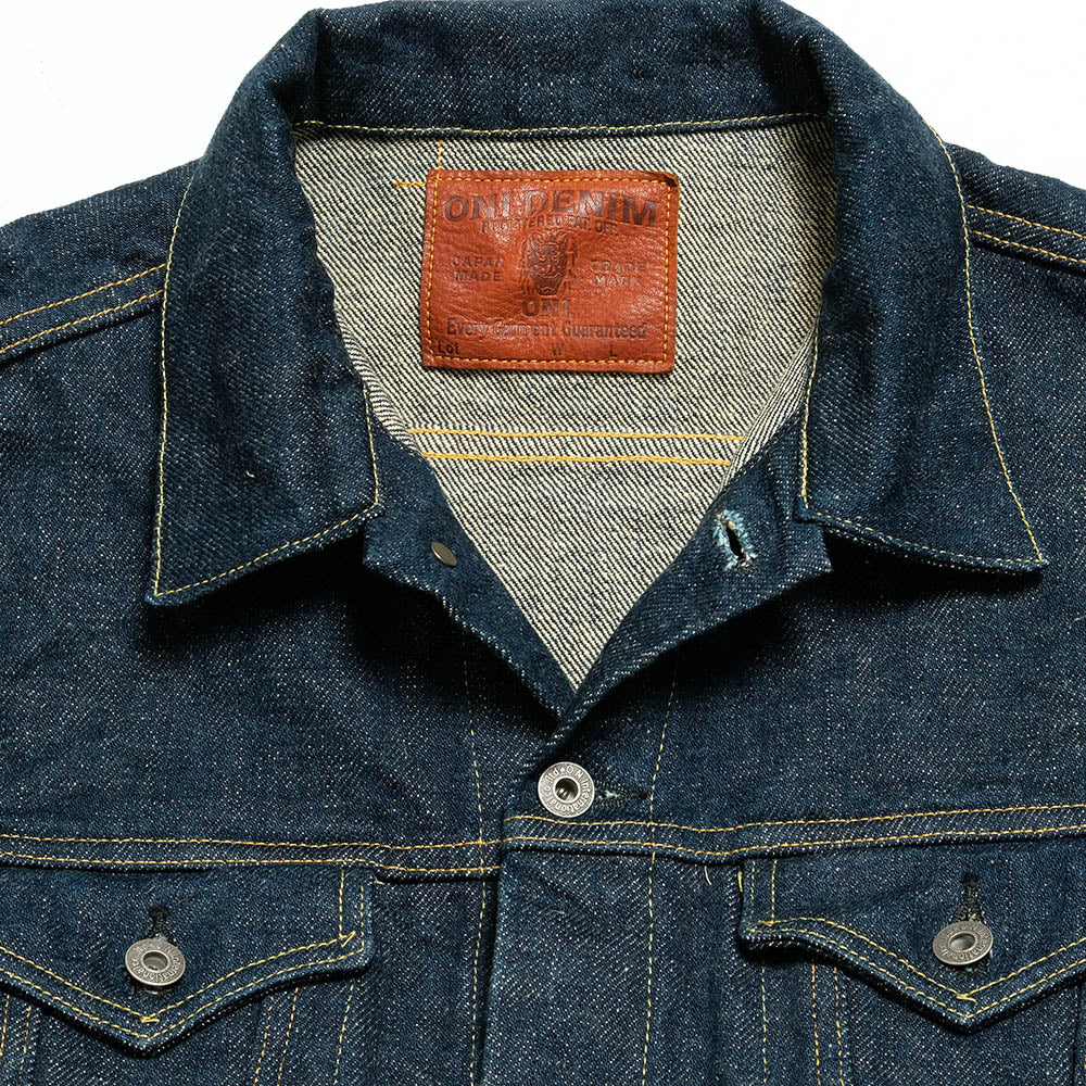 ONI DENIM - 20oz Secret Denim 歌舞伎耳 (緯糸ベージュ) - 3rd Type Denim Jacket - ONI-02527ZPKA-BEG