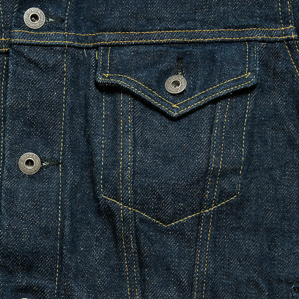 ONI DENIM - 20oz Secret Denim KABUKI SELVEDGE (Weft beige) - 3rd Type Denim Jacket - ONI-02527PKA-BEG