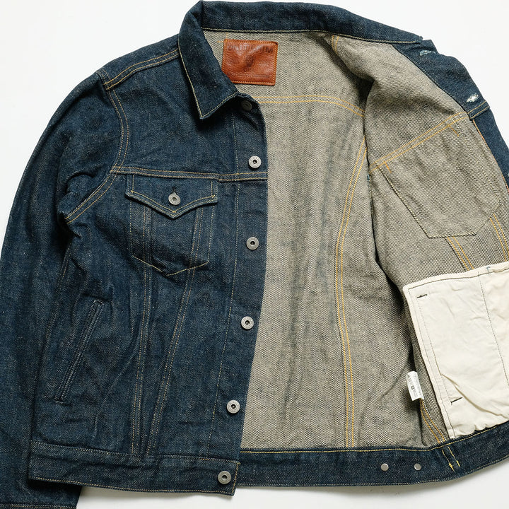 ONI DENIM - 20oz Secret Denim 歌舞伎耳 (緯糸ベージュ) - 3rd Type Denim Jacket - ONI-02527ZPKA-BEG