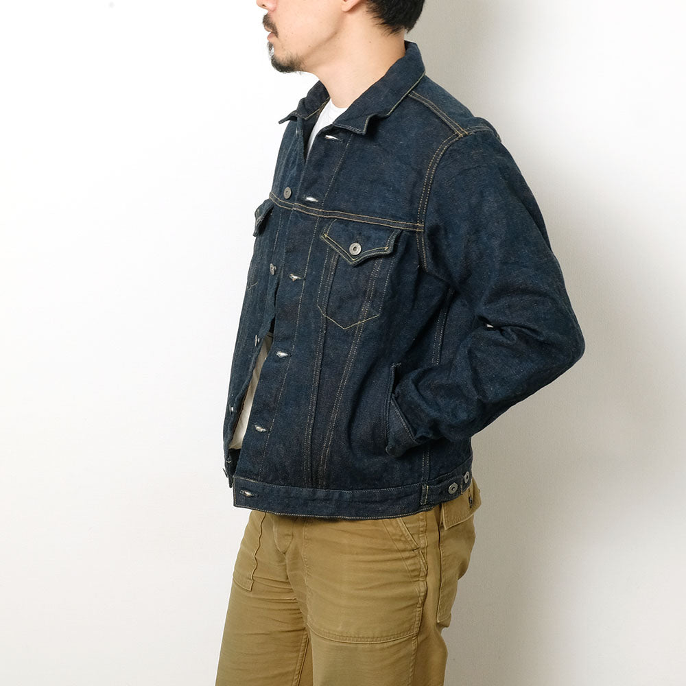 ONI DENIM - 20oz Secret Denim 歌舞伎耳 (緯糸柿渋色) - 3rd Type Denim Jacket - ONI-02527PKA-KBR