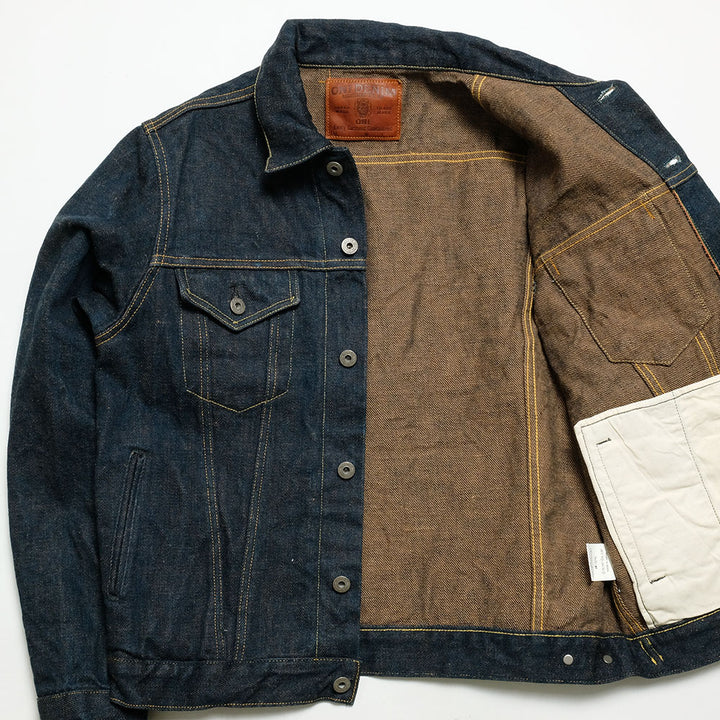 ONI DENIM - 20oz Secret Denim 歌舞伎耳 (緯糸柿渋色) - 3rd Type Denim Jacket - ONI-02527ZPKA-KBR