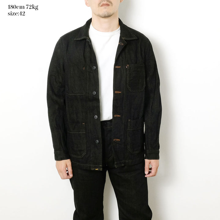 ONI DENIM - Coveralls - 12.5oz Black x Olive Selvedge Denim - ONI-03100BKO