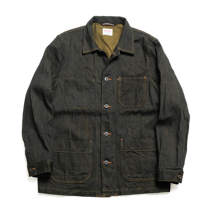 ONI DENIM - Coveralls - 12.5oz Black x Olive Selvedge Denim - ONI-03100BKO
