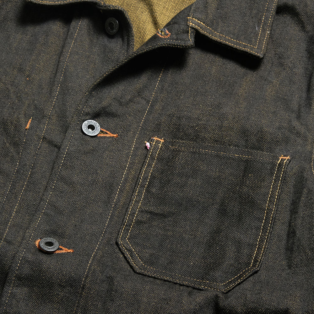 ONI DENIM - Coveralls - 12.5oz Black x Olive Selvedge Denim - ONI-03100BKO