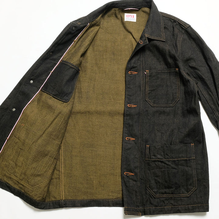 ONI DENIM - Coveralls - 12.5oz Black x Olive Selvedge Denim - ONI-03100BKO