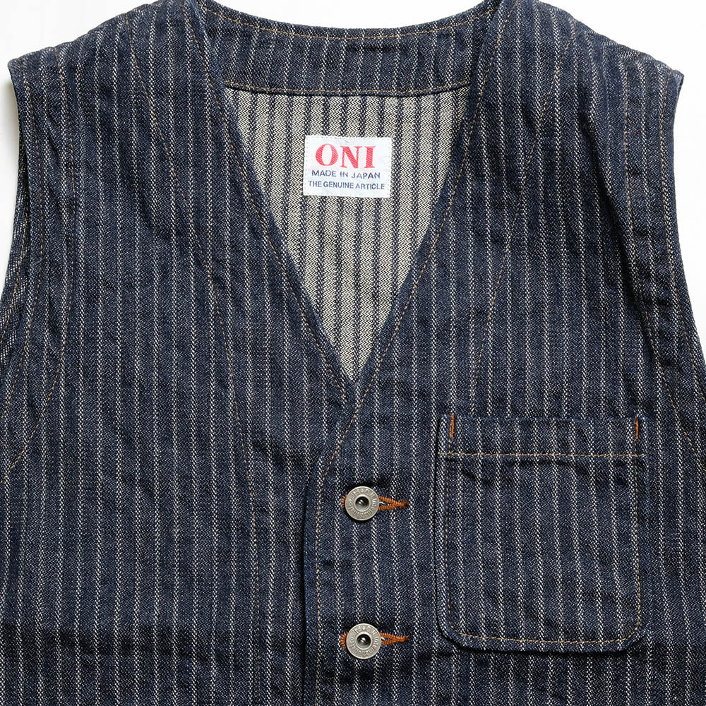 ONI DENIM - Vest - Drop-Needle Stitching Jacquard Striped Denim - ONI-05100H