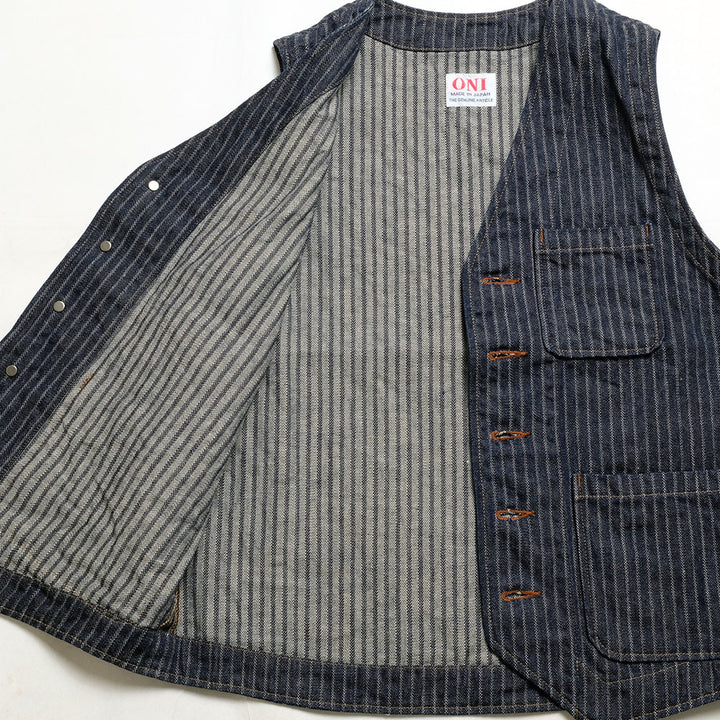 ONI DENIM - Vest - Drop-Needle Stitching Jacquard Striped Denim - ONI-05100H