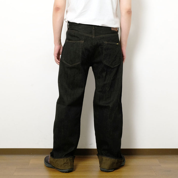 ONI DENIM - Super Wide Straight - 12oz Black x Olive Selvedge Denim - ONI-222BK-OL
