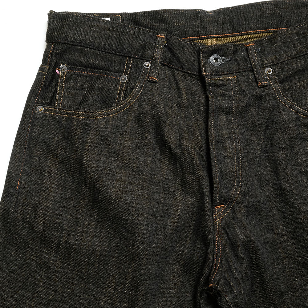 ONI DENIM - Super Wide Straight - 12oz Black x Olive Selvedge Denim - ONI-222BK-OL