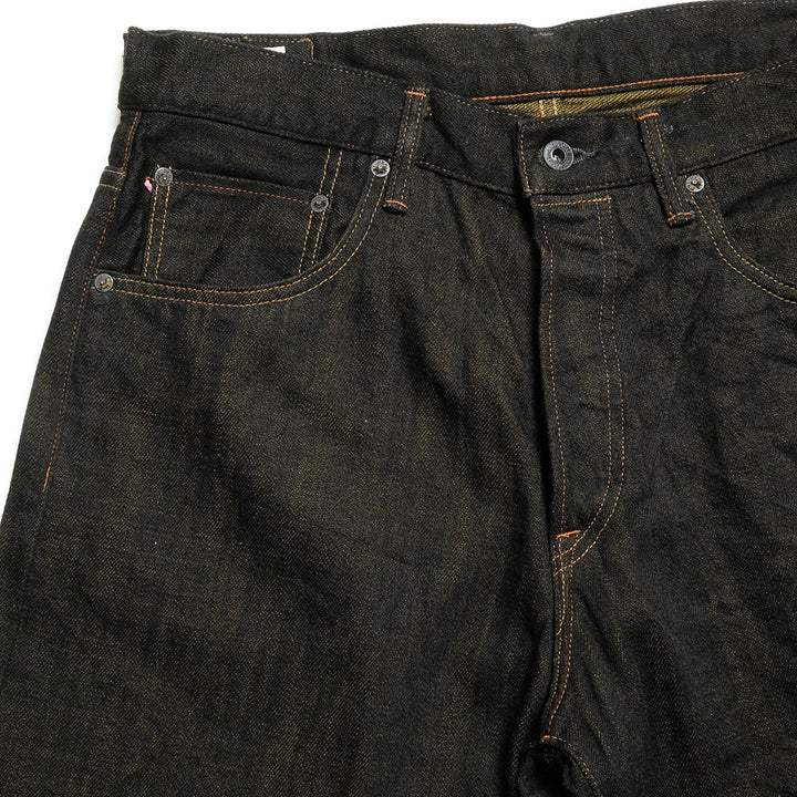 ONI DENIM - Super Wide Straight - 12oz Black x Olive Selvedge Denim - ONI-222BK-OL