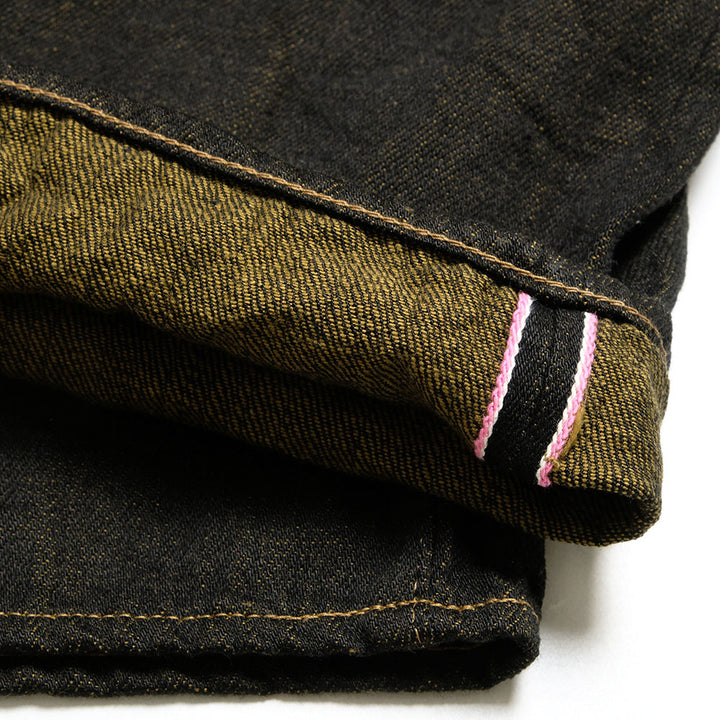ONI DENIM - Super Wide Straight - 12oz Black x Olive Selvedge Denim - ONI-222BK-OL