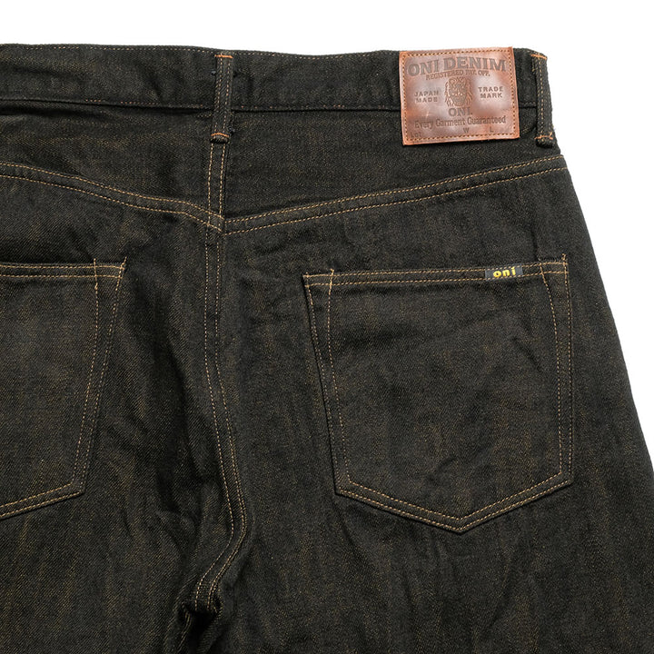 ONI DENIM - Super Wide Straight - 12oz Black x Olive Selvedge Denim - ONI-222BK-OL